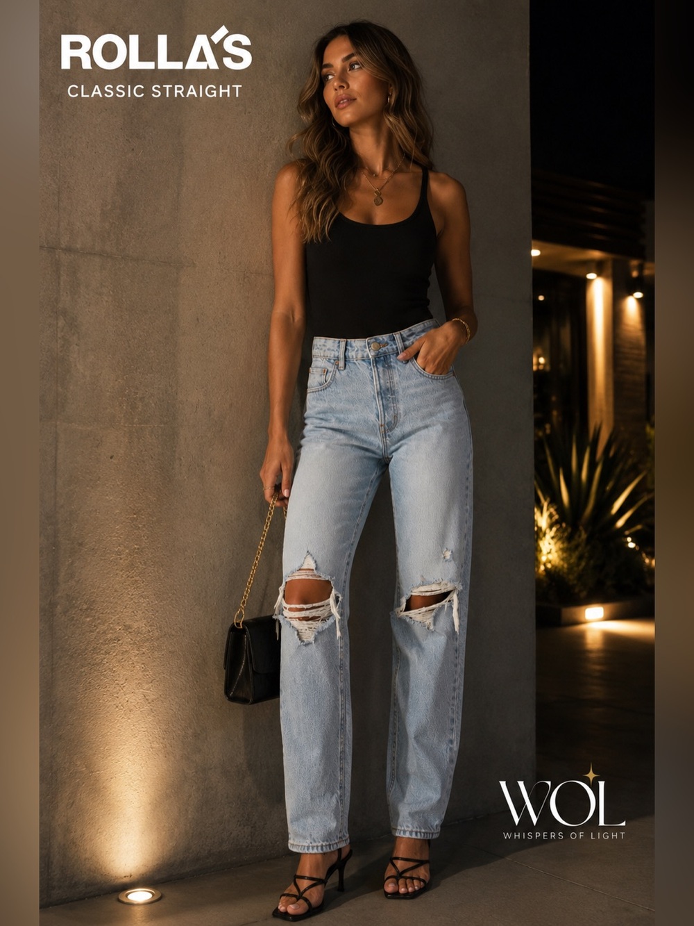 Rolla’s Classic Straight Distressed Jeans Light Wash High Rise Women’s 24